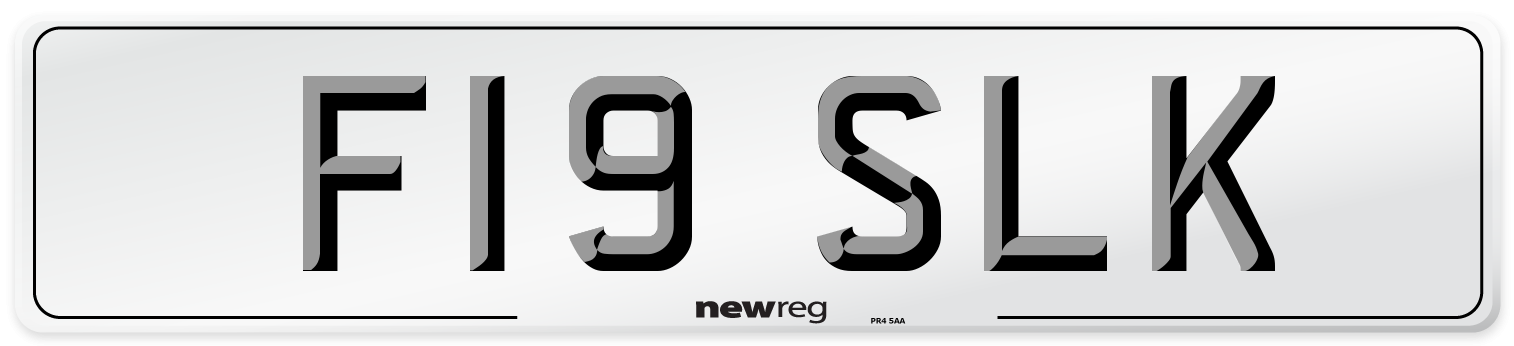 F19 SLK Number Plate from New Reg